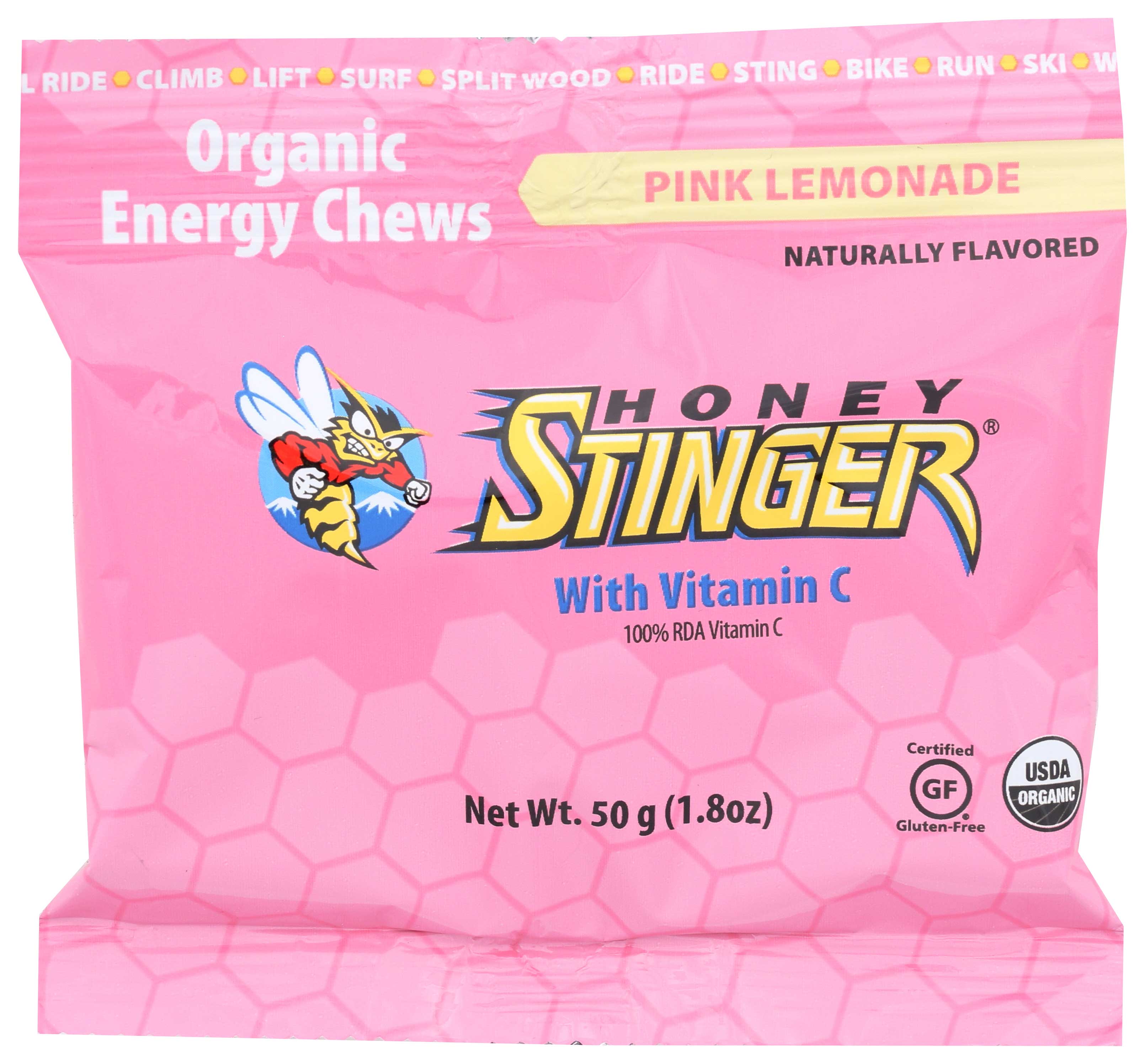 Honey Stinger Organic Pink Lemonade Energy Chew, 1.8 Ounce -- 12 Per Case