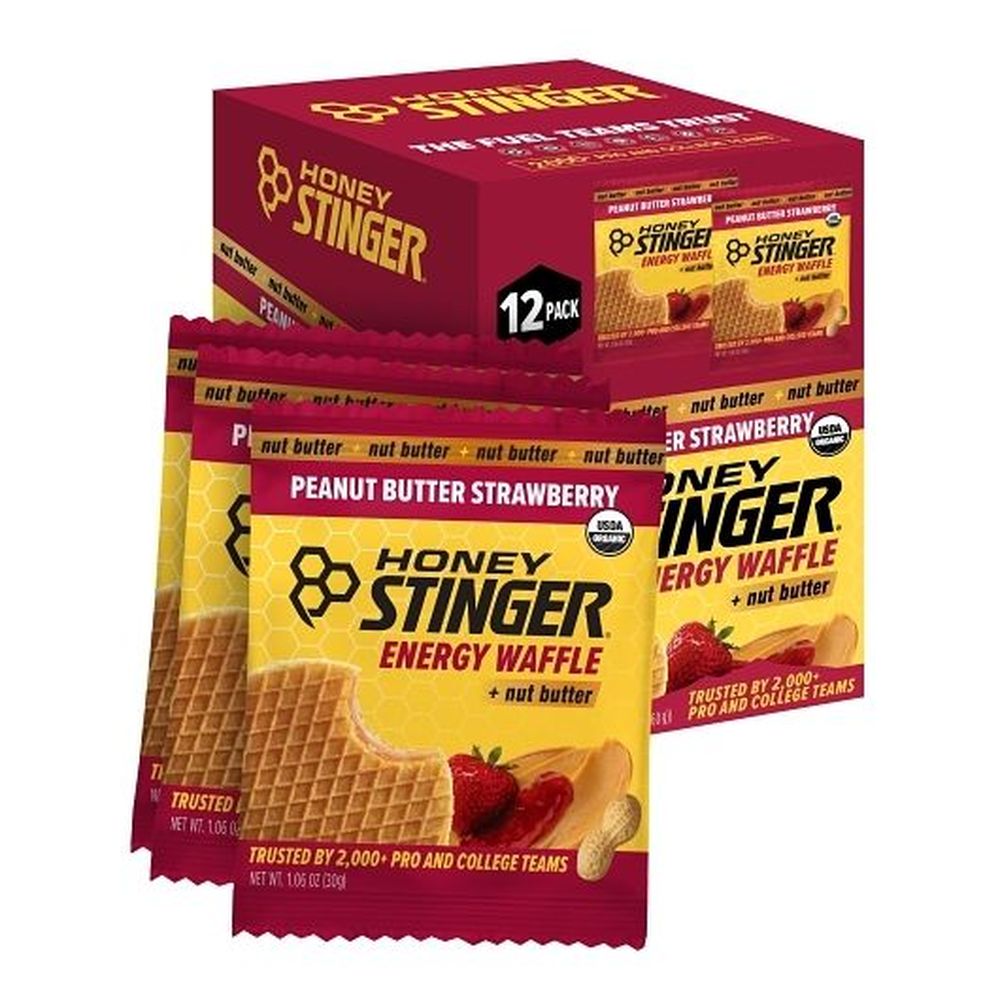 Honey Stinger Peanut Butter Strawberry Waffle, 1.06 Ounce -- 96 Per Case