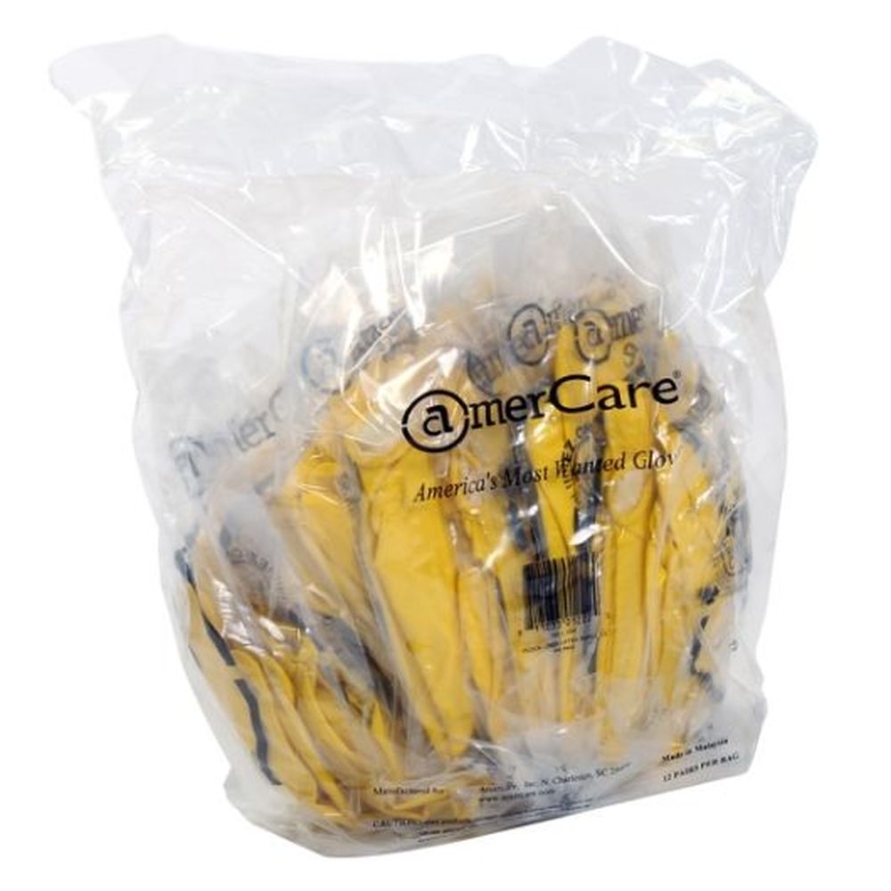 Amercareroyal Small Yellow Powder Free Neptune Latex Gloves, 12 Count -- 10 Per Case