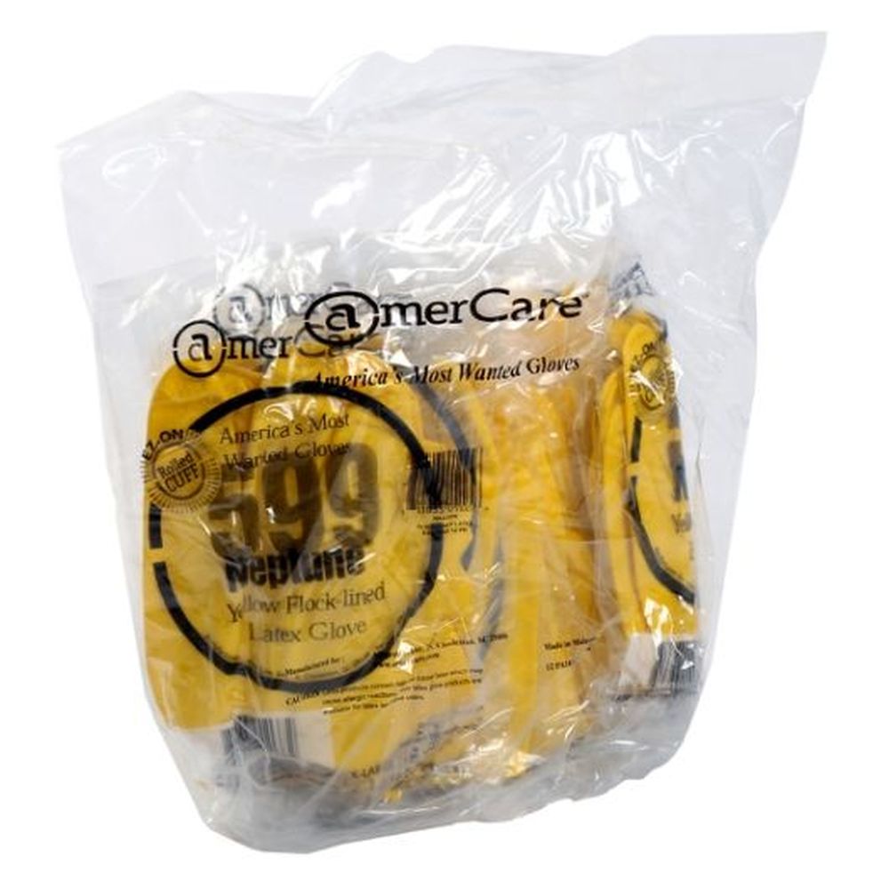 Amercareroyal Extra Large Yellow Powder Free Neptune Latex Gloves, 120 Count