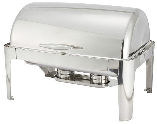 Winco Madison 18/10 Stainless Steel Full Size Roll Top Chafer