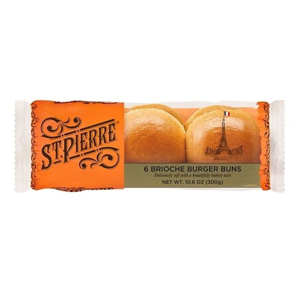 St. Pierre Brioche Hamburger Bun, 6 Count -- 14 Per Case