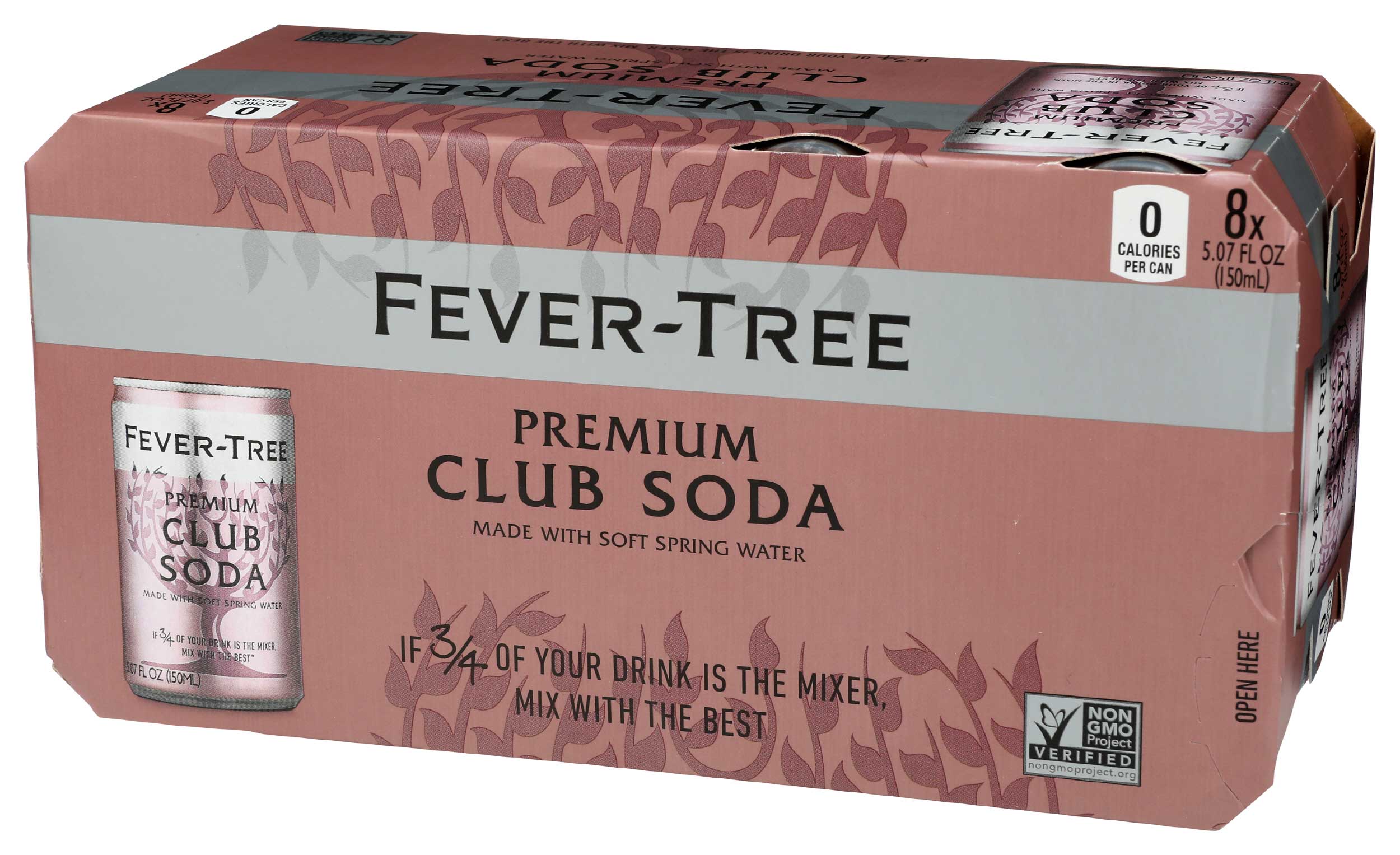 Fever Tree Club Soda, 5.07 Fluid Ounce Can - 8 per pack -- 3 packs per case