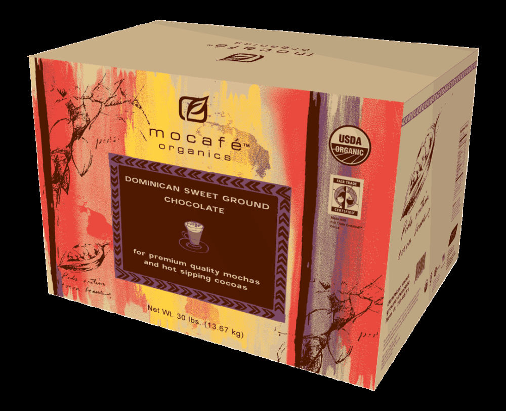 Mocafe Organic Fair Trade Dominican Sweet Ground Chocolate, 30 Pound