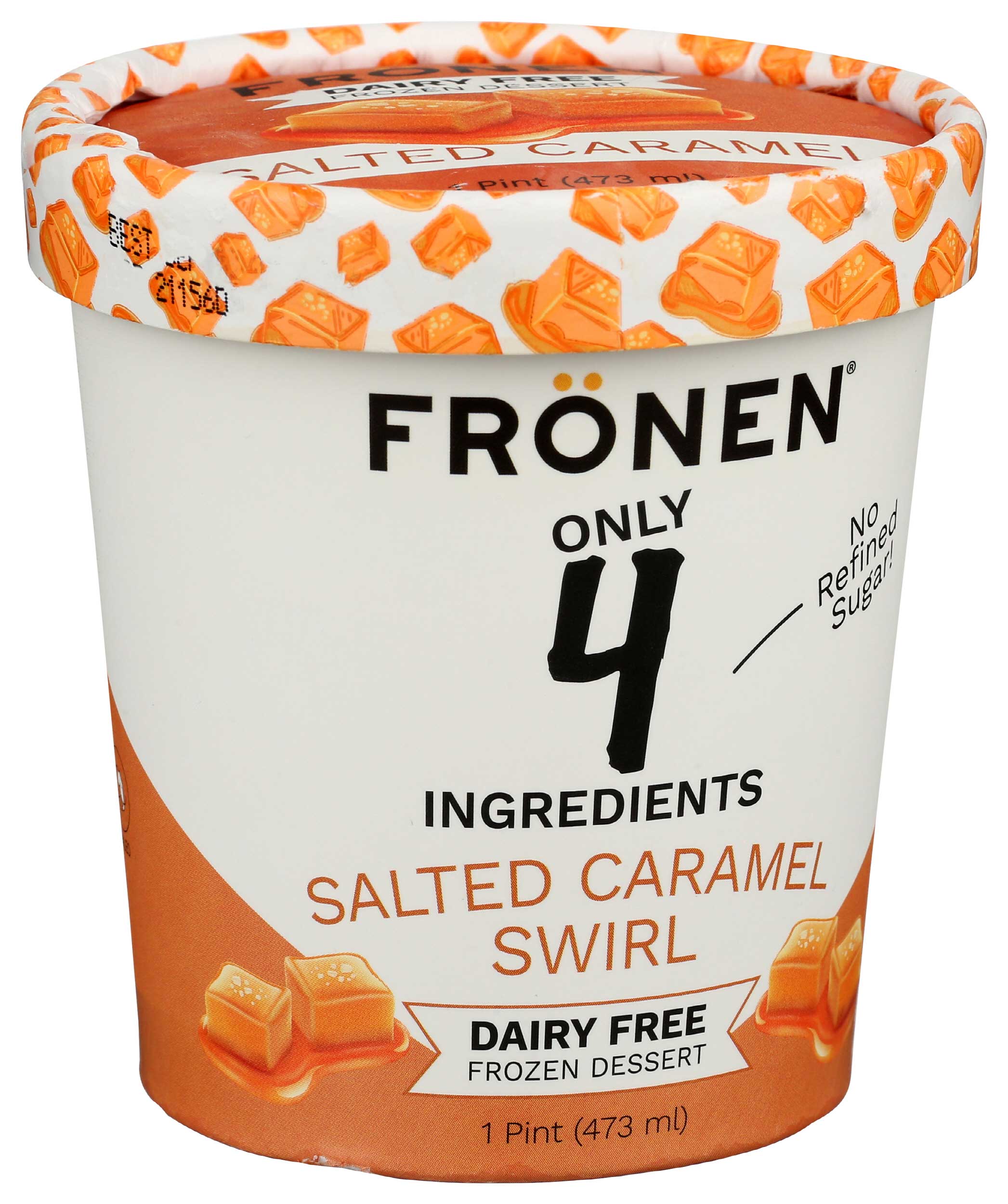 Fronen Dairy Free Salted Caramel Swirl Dessert, 1 Pint -- 8 per case
