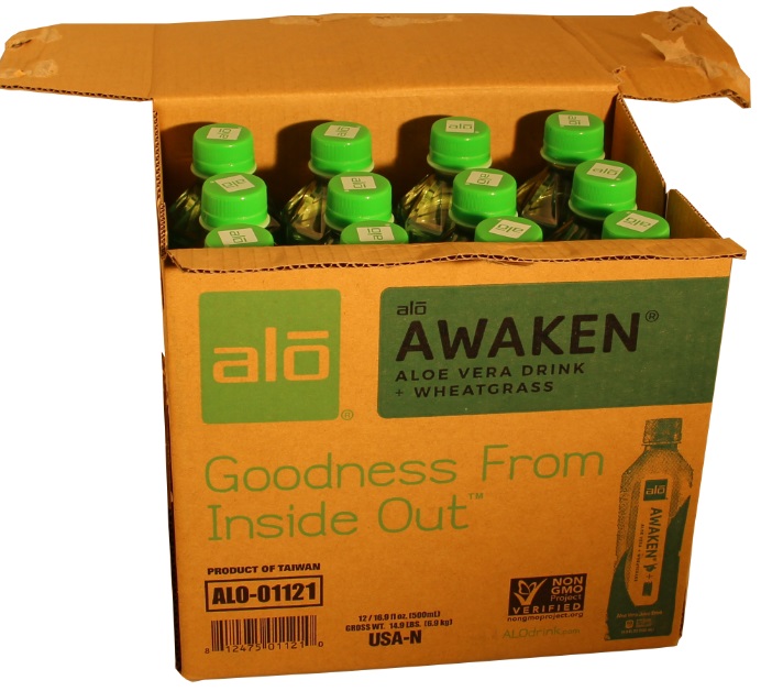 Alo Awaken Wheatgrass Aloe Vera Juice Drink Case FoodServiceDirect