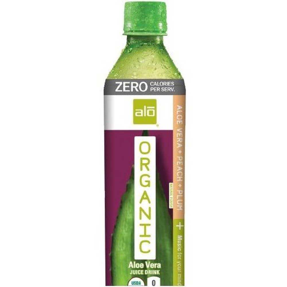 Alo Drink Organic Aloe Vera Plus Peach and Plum Juice Drink, 16.9