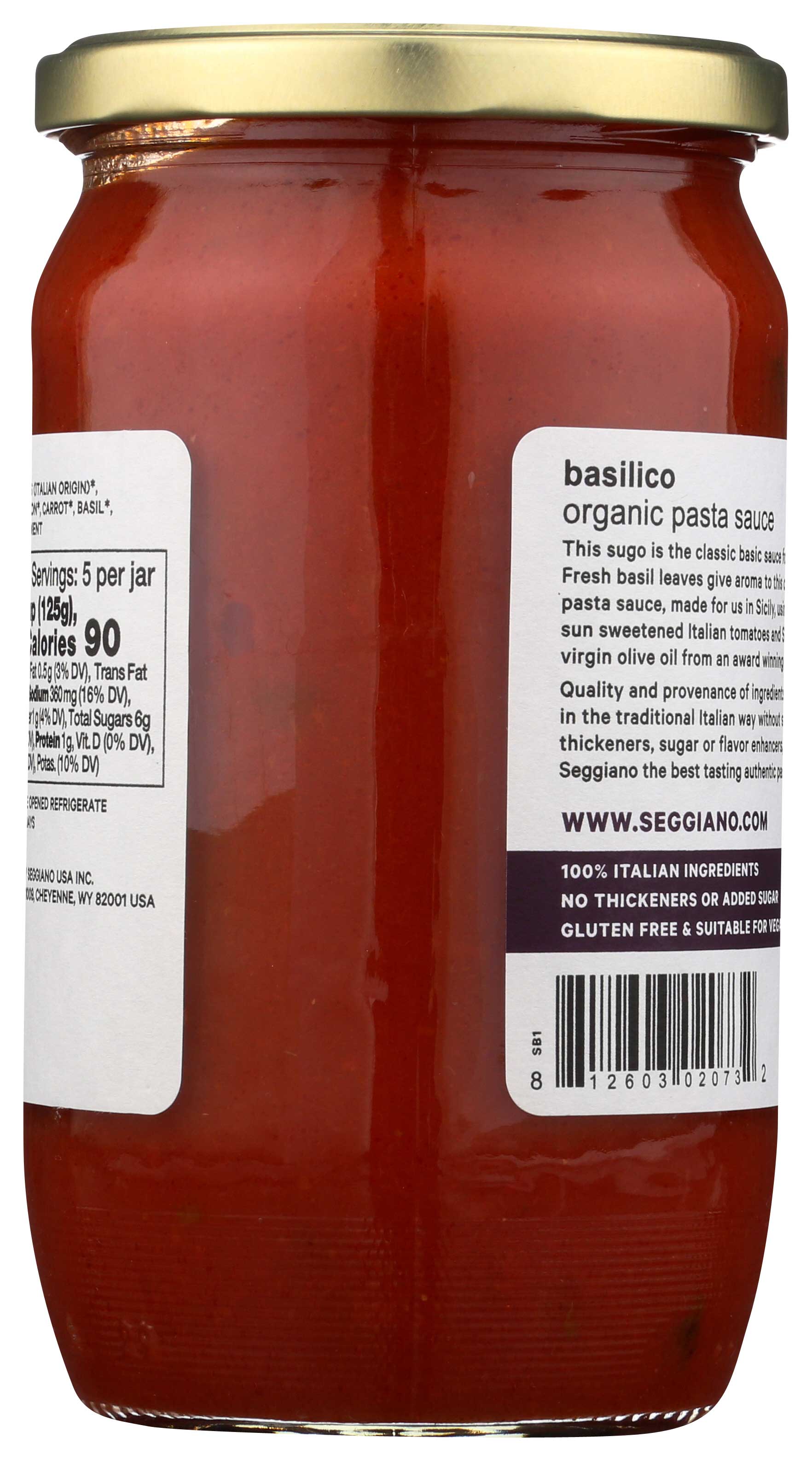 SEGGIANO Organic Basilico Pasta Sauce, 24 OZ