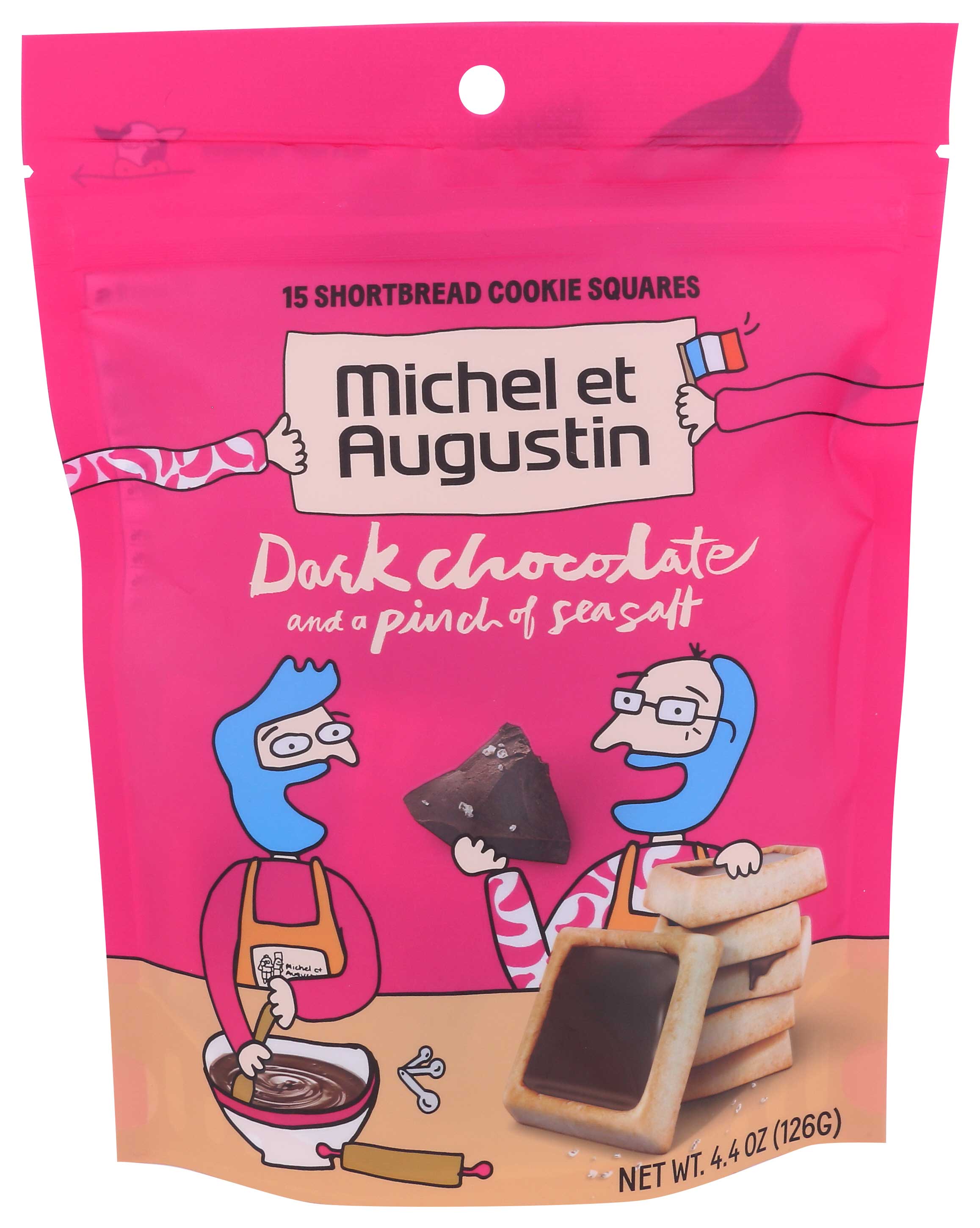 Michel Et Augustin Dark Chocolate And Pinch Of Sea Salt Shortbread Cookie, 4.4 Ounce -- 6 Per Case