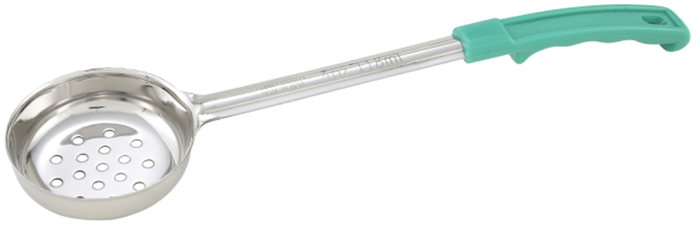 Winco One Piece Stainless Steel Perforated Green Handle Portion Controller, 4 Ounce -- 12 Per Case