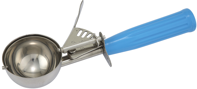Winco Size 16 Ice Cream Disher With Blue Plastic Handle