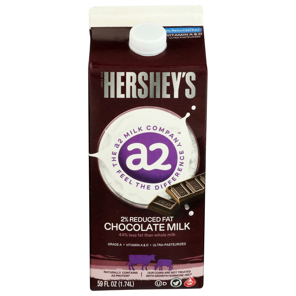 a2 Milk Hersheys 2 Percent Reduced Fat Chocolate Milk, 59 Fluid
