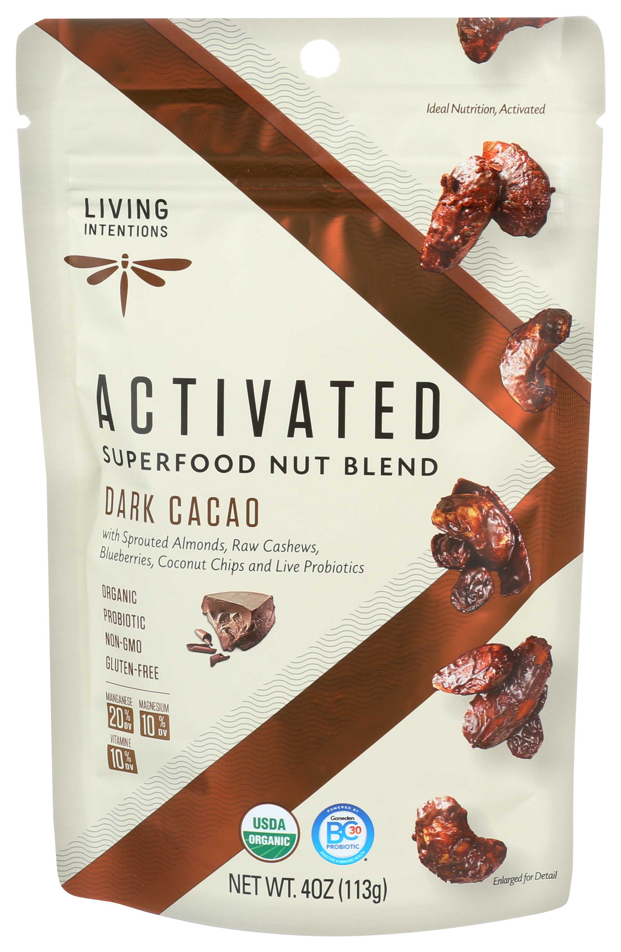 Living Intentions Dark Cacao Superfood Nut Blend, 4 Ounce -- 6 Per Case
