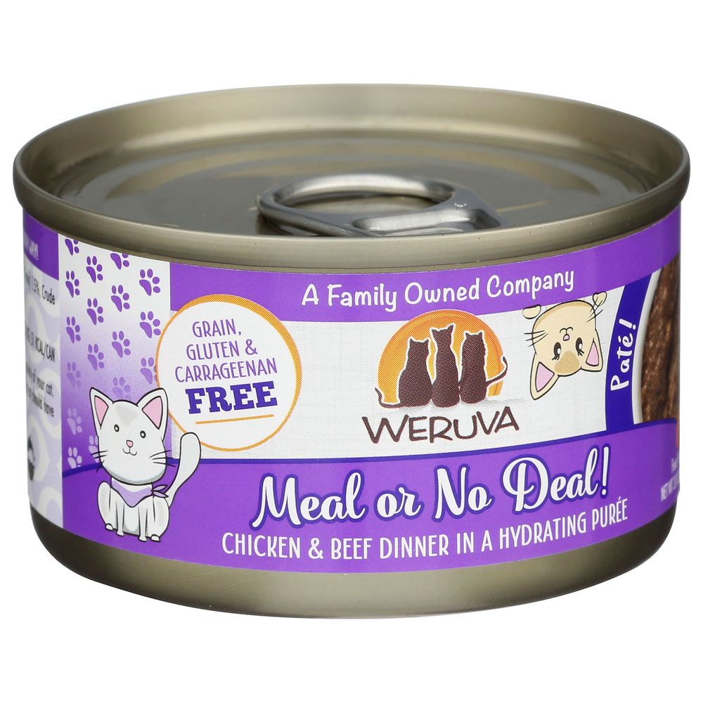 Weruva Meal Or No Deal Chicken And Beef Dinner In A Hydrating Puree Cat Food, 3 Ounce -- 12 Per Case