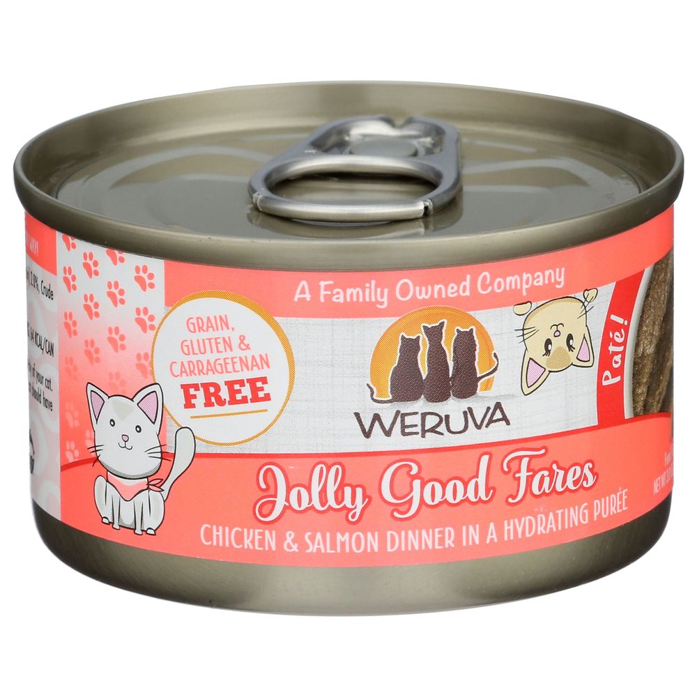 Weruva Jolly Good Fares Chicken And Salmon Dinner In A Hydrating Puree Cat Food, 3 Ounce -- 12 Per Case