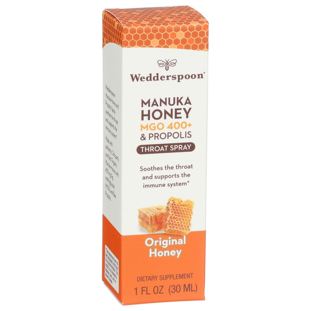 Wedderspoon Original Propolis And Manuka Honey Throat Spray, 1 Fluid Ounce