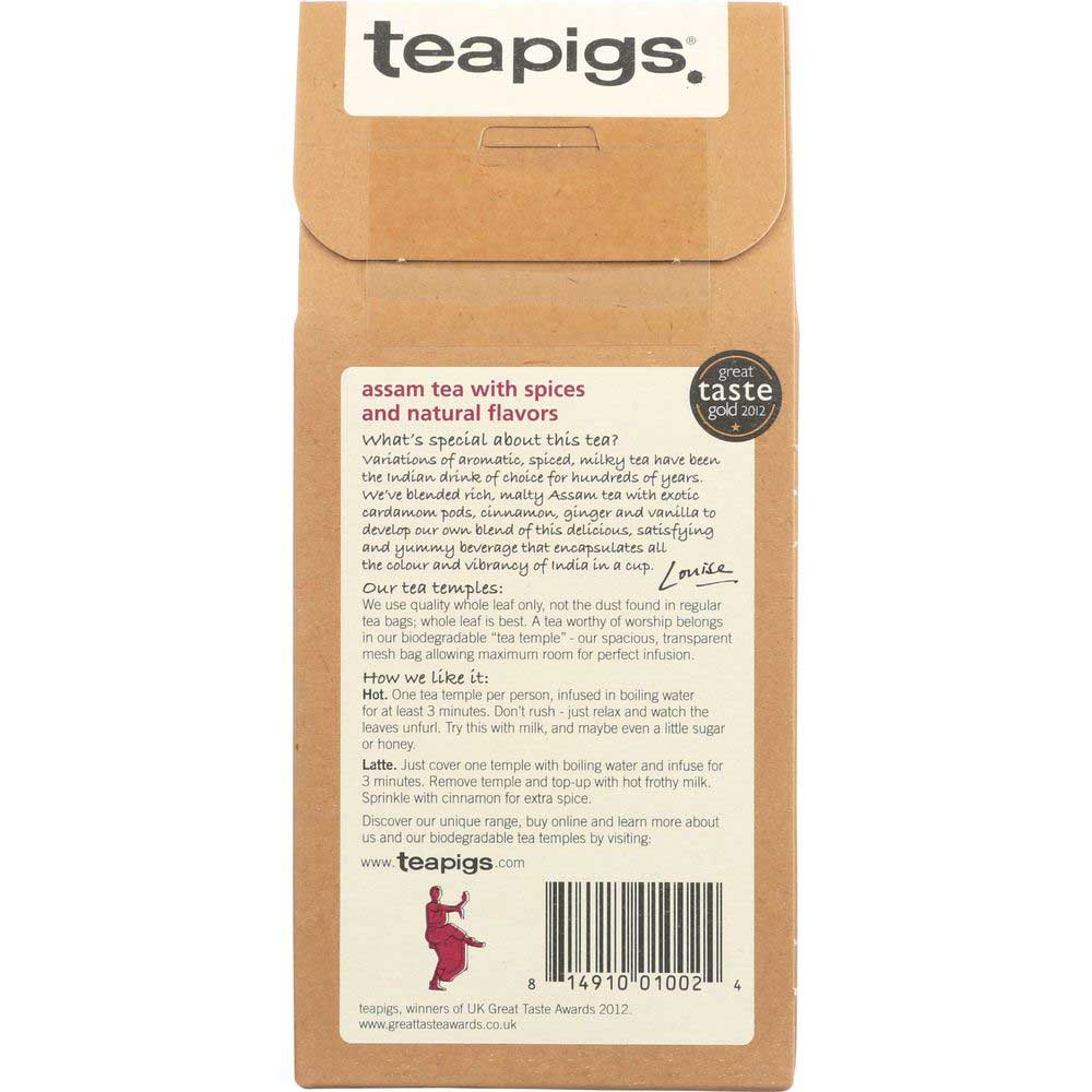 Teapigs Chai Tea, 15 Tea Bags -- 6 Per Case