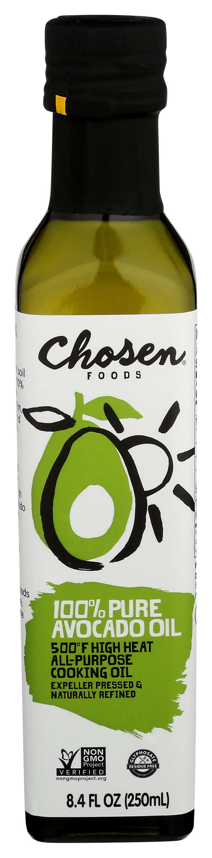Chosen Foods Refined 100 Percent Pure Avocado Oil, 250 Ml -- 6 Per Case