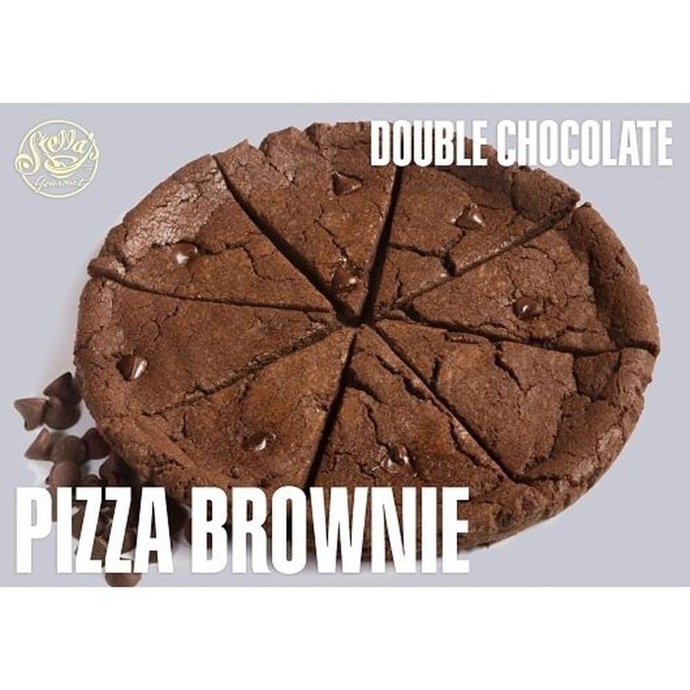 Stella's Gourmet Double Chocolate Pizza Brownie, 8 Inch -- 12 Per Case