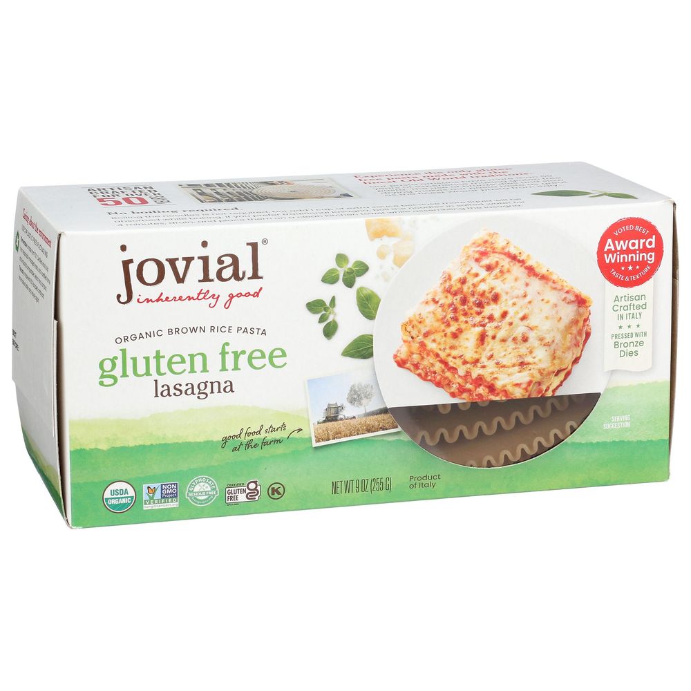Jovial Organic Gluten Free Brown Rice Lasagna Pasta, 9 Ounce -- 6 Per Case