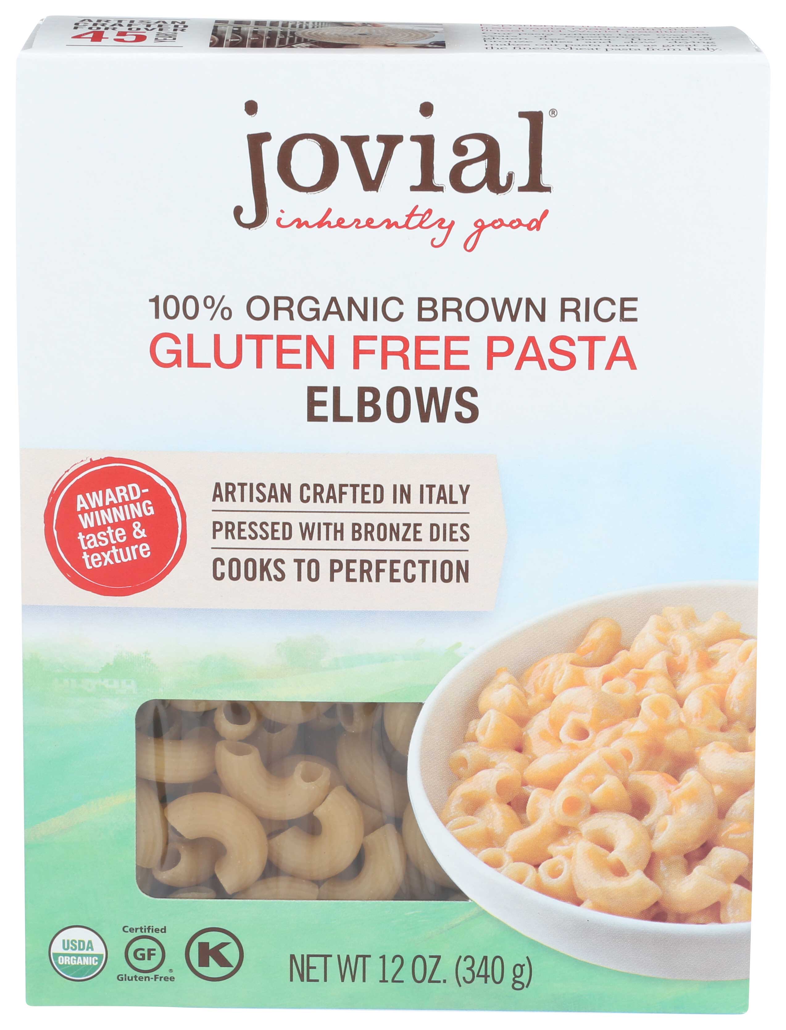 Jovial Organic Brown Rice Elbow Pasta, 12 Ounce -- 12 Per Case