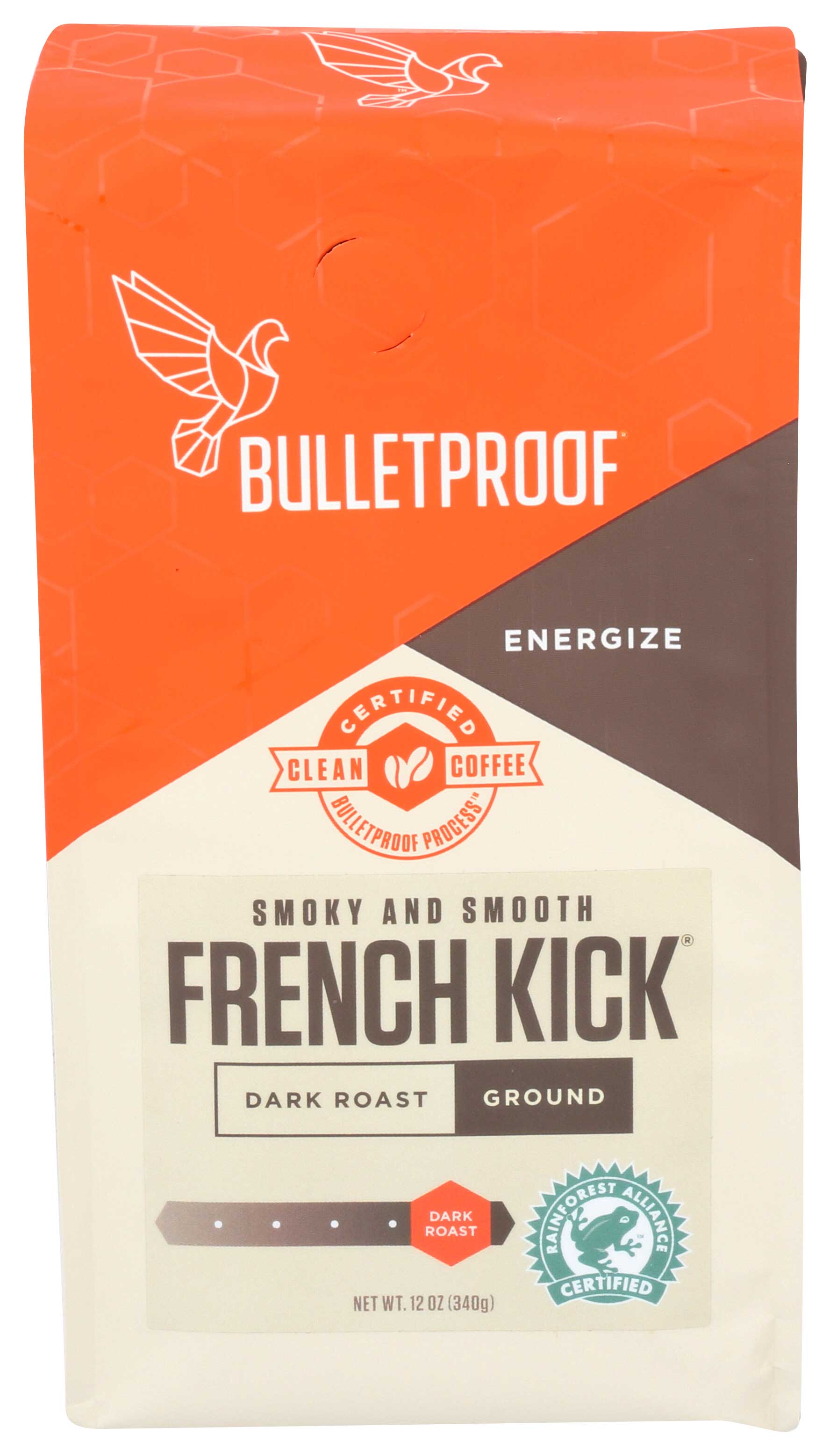 Bulletproof French Kick Dark Roast Ground Coffee, 12 Ounce -- 6 Per Case