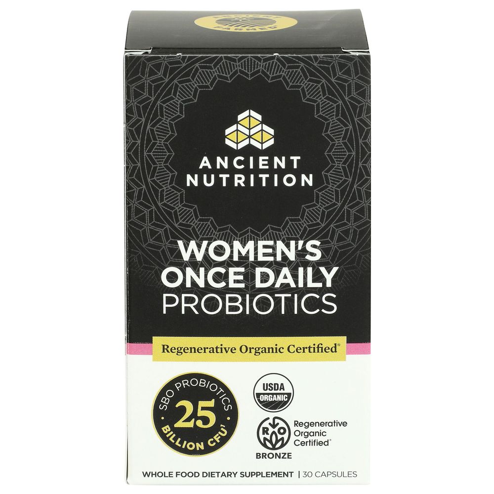 Ancient Nutrition Organic Womens Once Daily Probiotics Capsules, 30 Count -- 3 Per Case