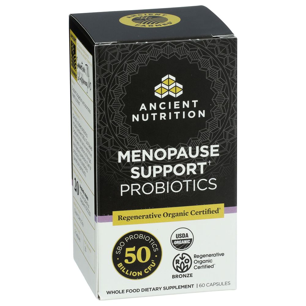 Ancient Nutrition Organic Menopause Support Probiotics Capsules, 60 Count -- 3 Per Case