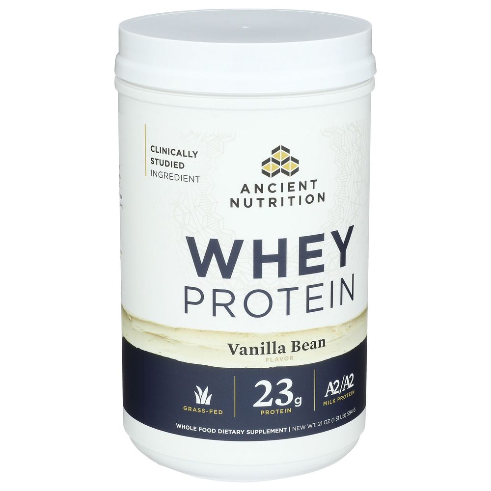 Ancient Nutrition Vanilla Bean Whey Protein Powder, 21 Ounce