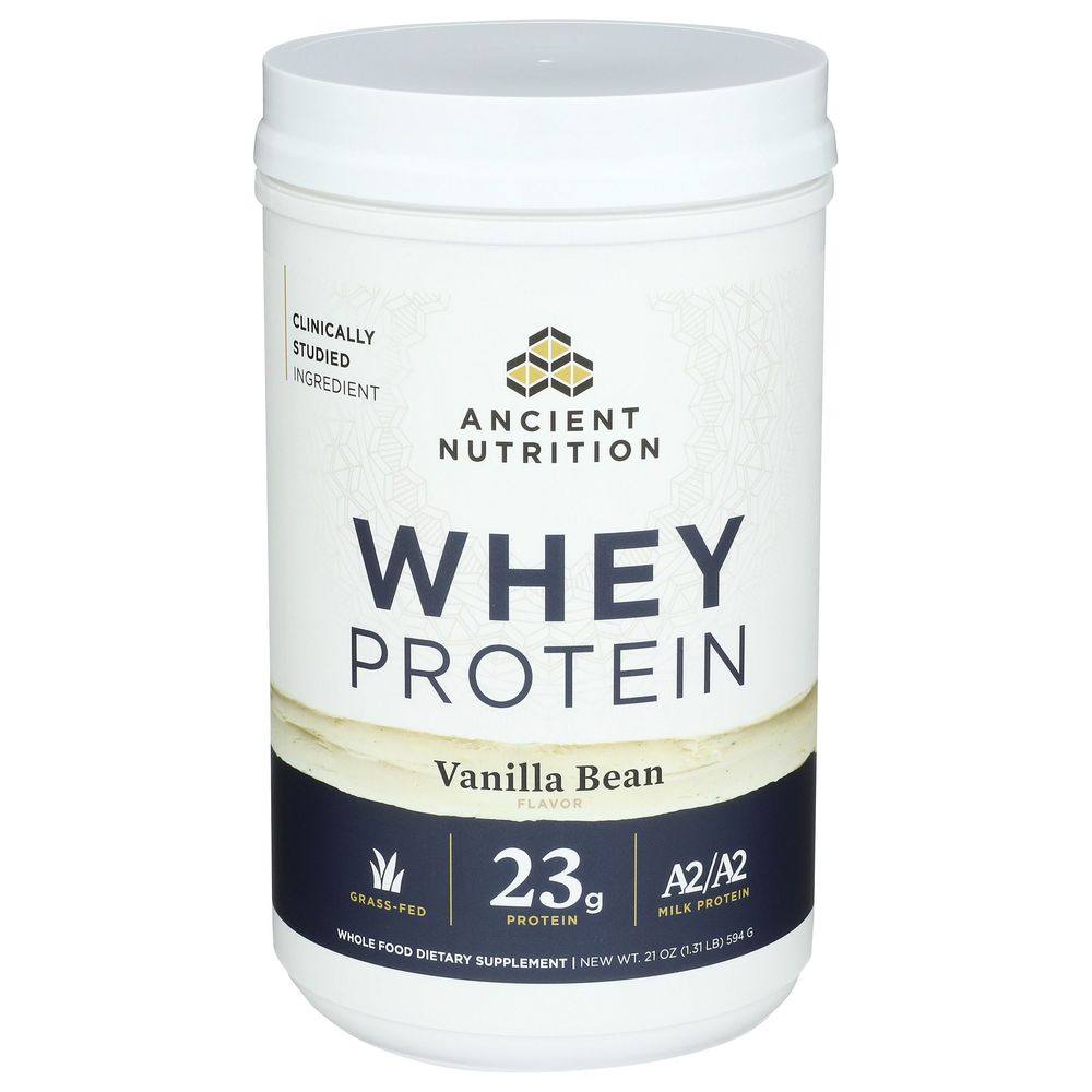 Ancient Nutrition Vanilla Bean Whey Protein Powder, 21 Ounce