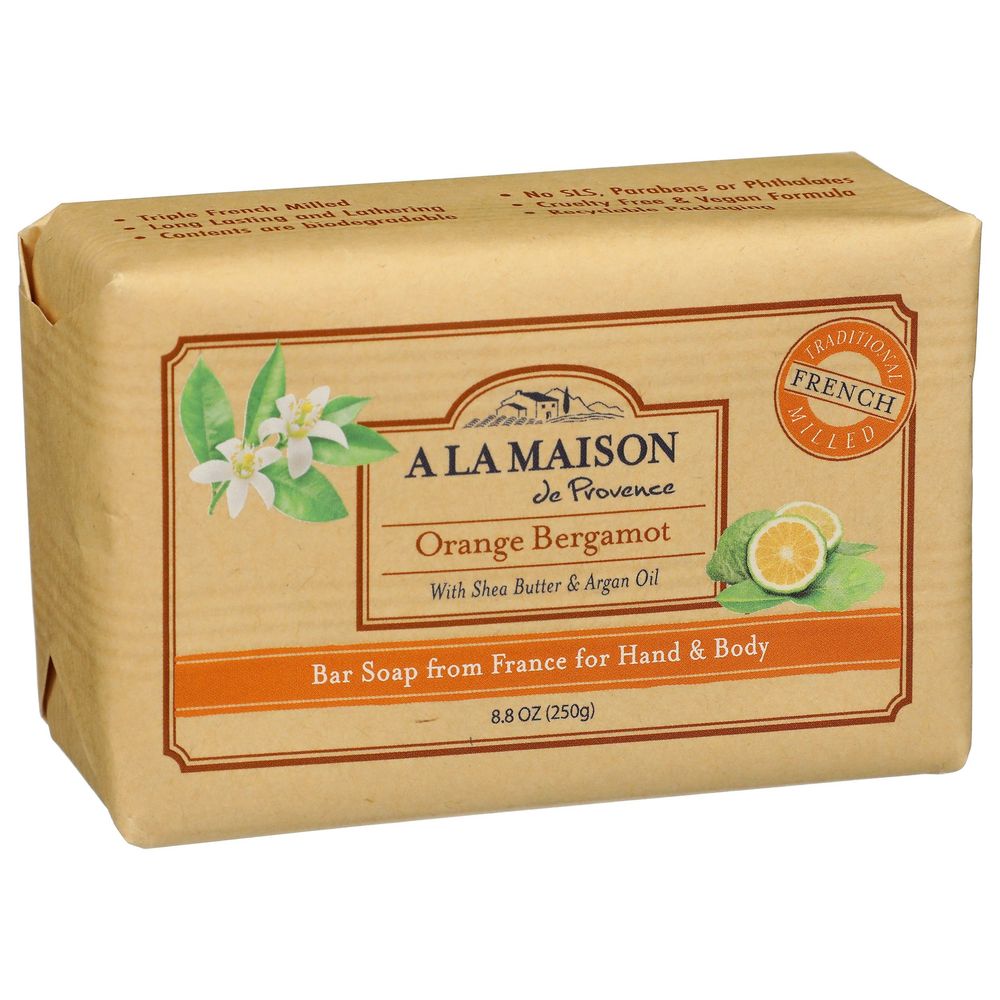 A La Maison Orange Bergamont Bar Soap, 8.8 Ounce