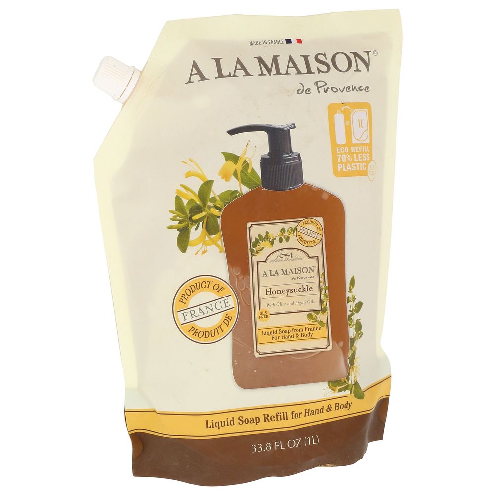 A La Maison Honeysuckle French Liquid Soap Refill For Hand And Body, 33.8 Fluid Ounce
