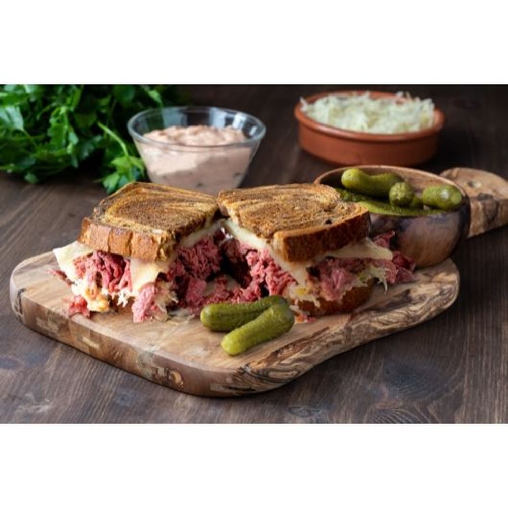 Garys Quicksteak Marinated Certified Angus Corned Beef Philly Steak Puck, 5 Ounce -- 27 per case