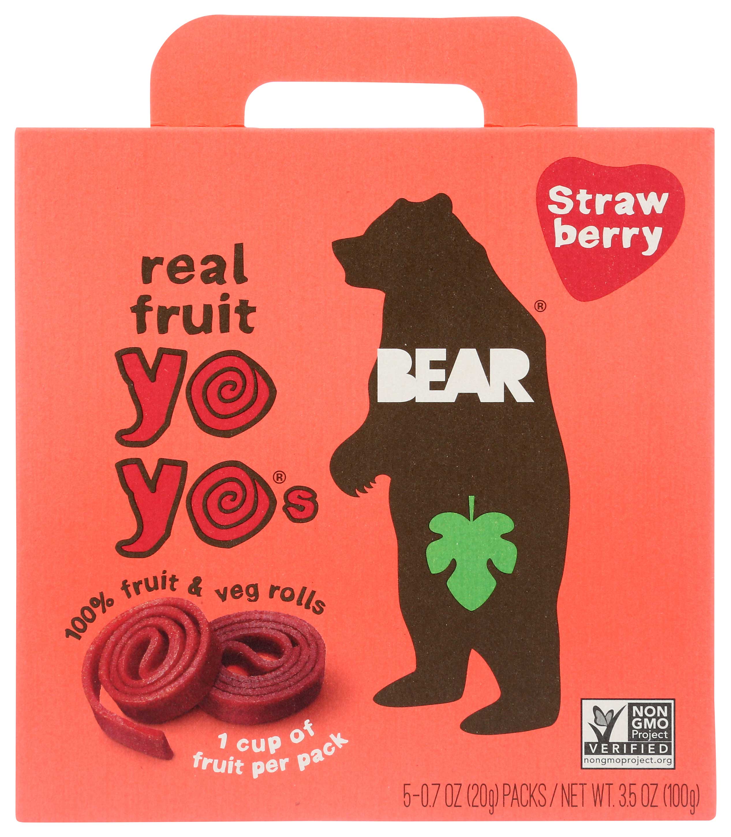 Bear Yoyo Strawberry Real Fruit Roll Multipack 3.5 Ounce 6 per case