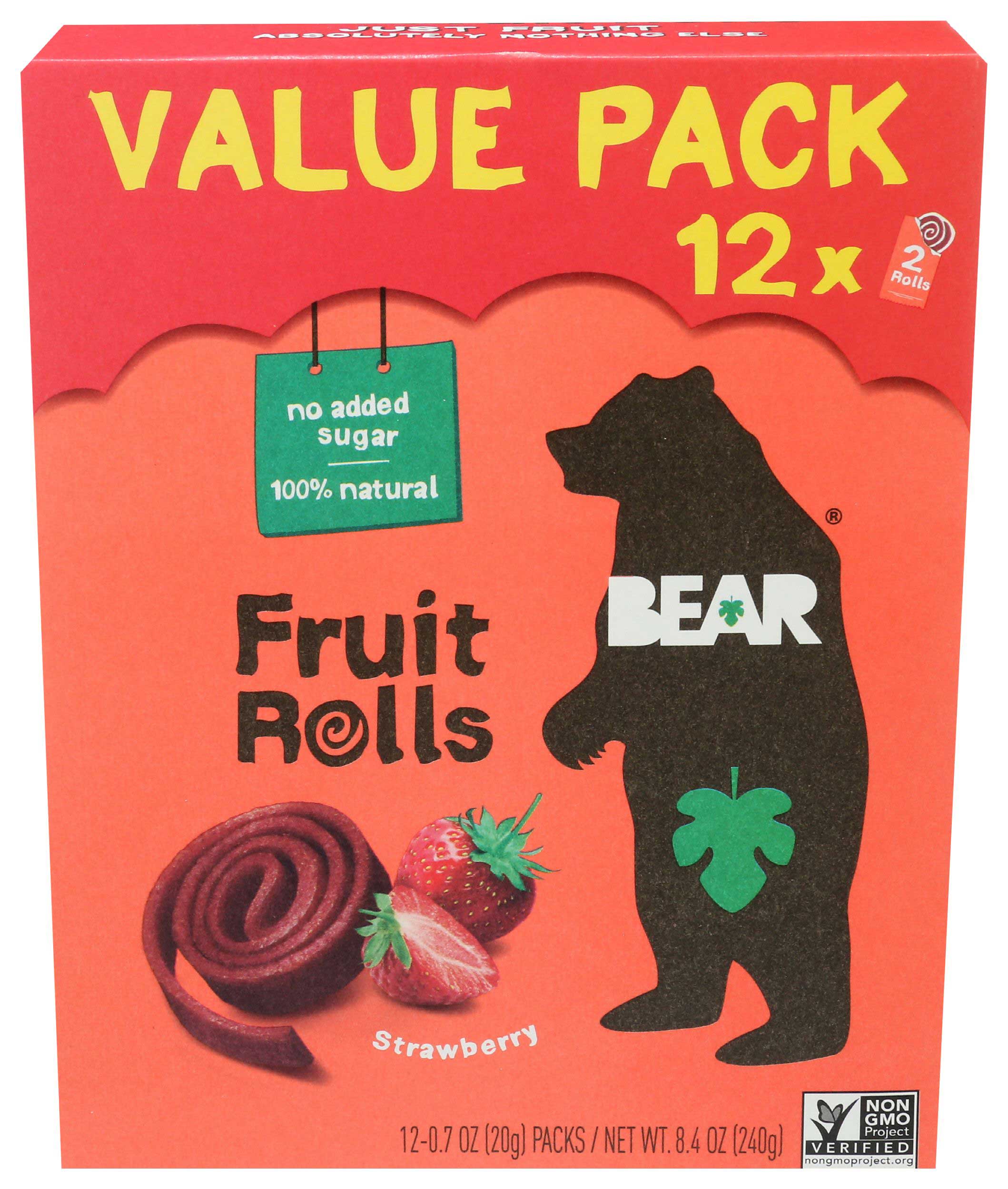 Bear Yoyo Strawberry Fruit Rolls 8.5 Ounce 5 per case