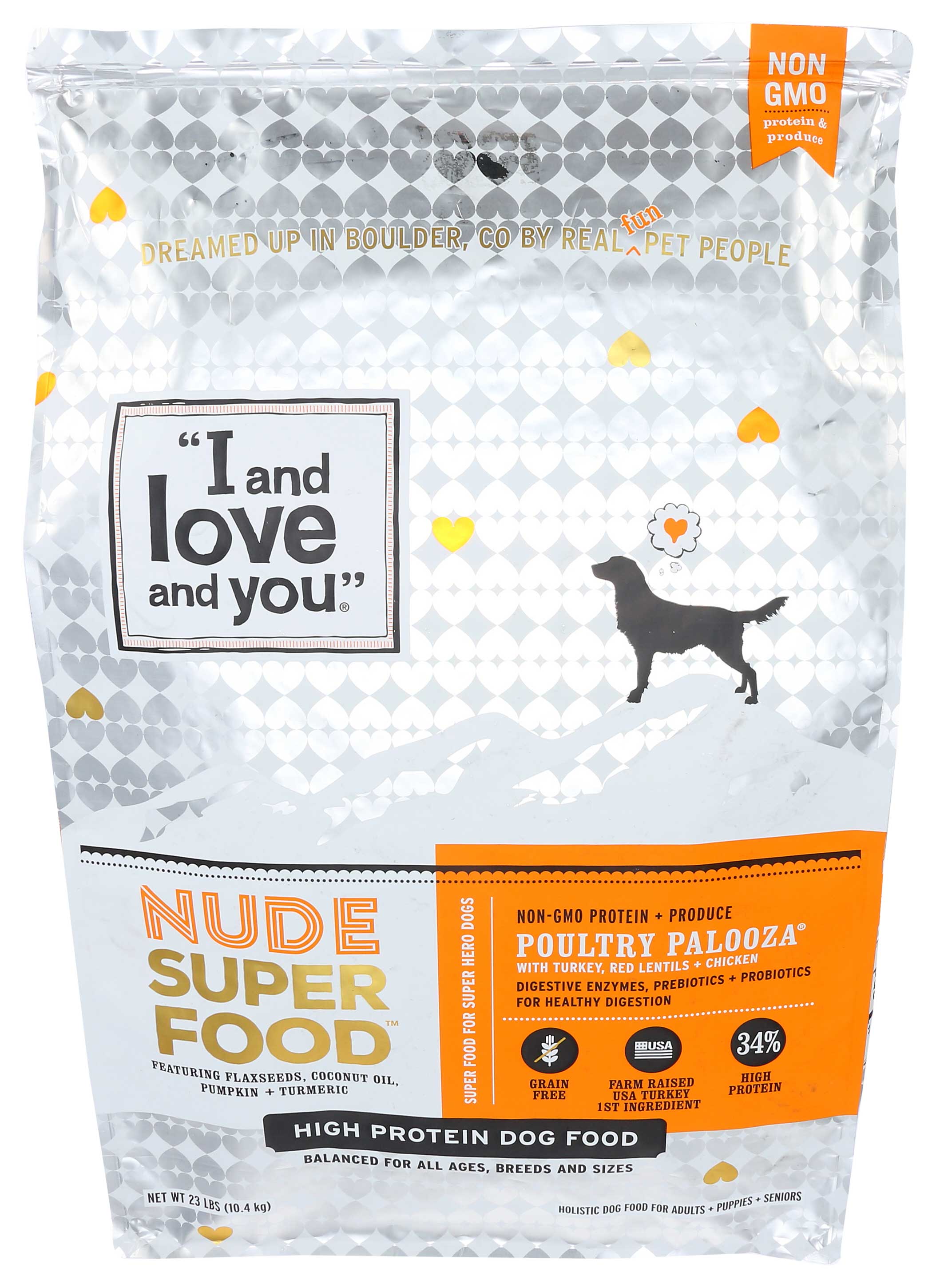 I and Love and You Kibble Poultry Palooza Nude Super Dog Food 23 Pound