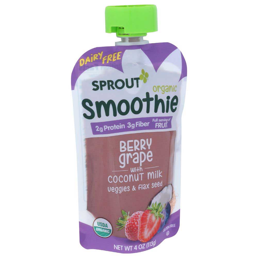 Sprout Organic Berry Grape With Coconut Milk Smoothie, 4 Ounce -- 6 Per Case