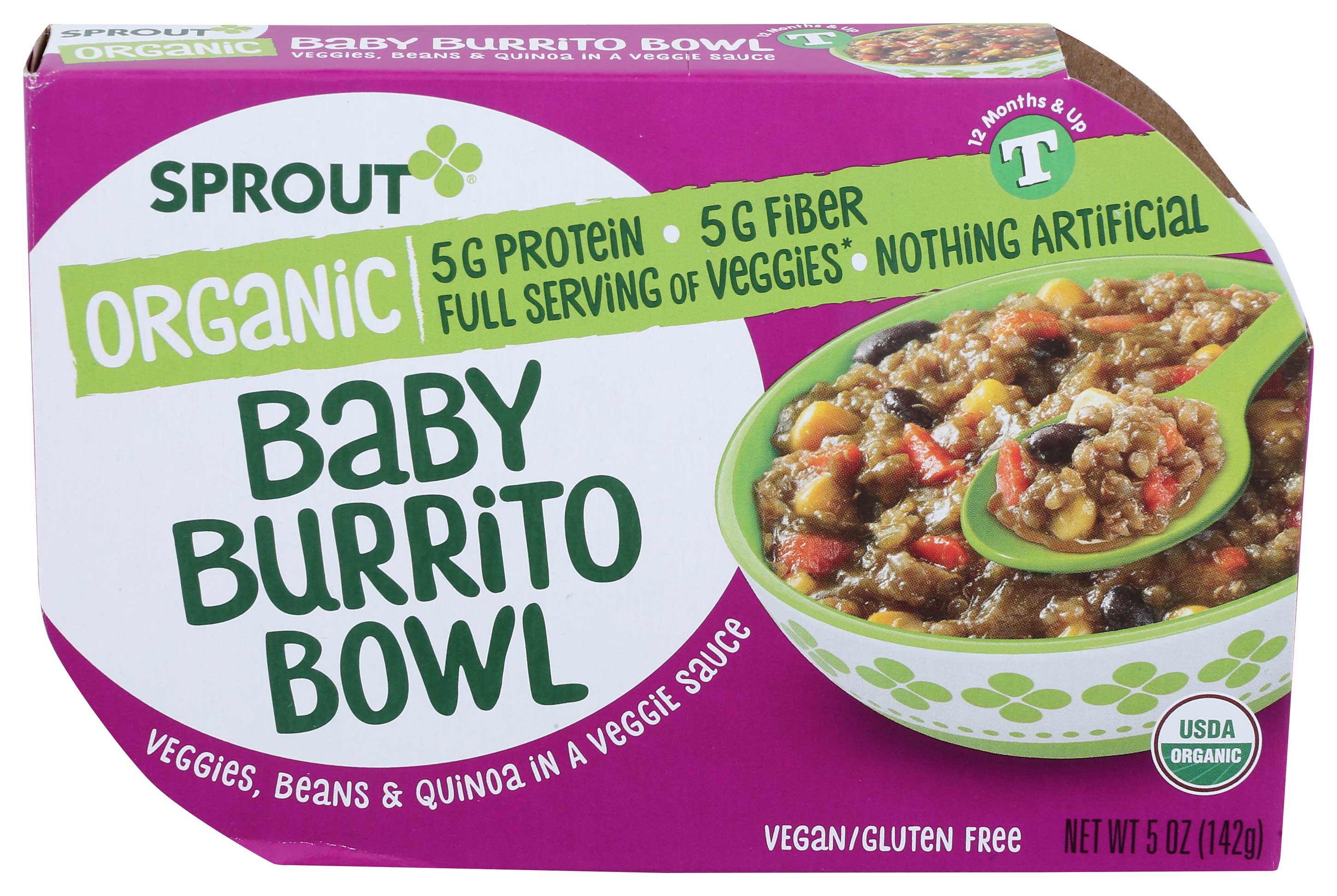 Sprout Organic Baby Burrito Bowl Toddler Meal, 5 Ounce -- 8 Per Case