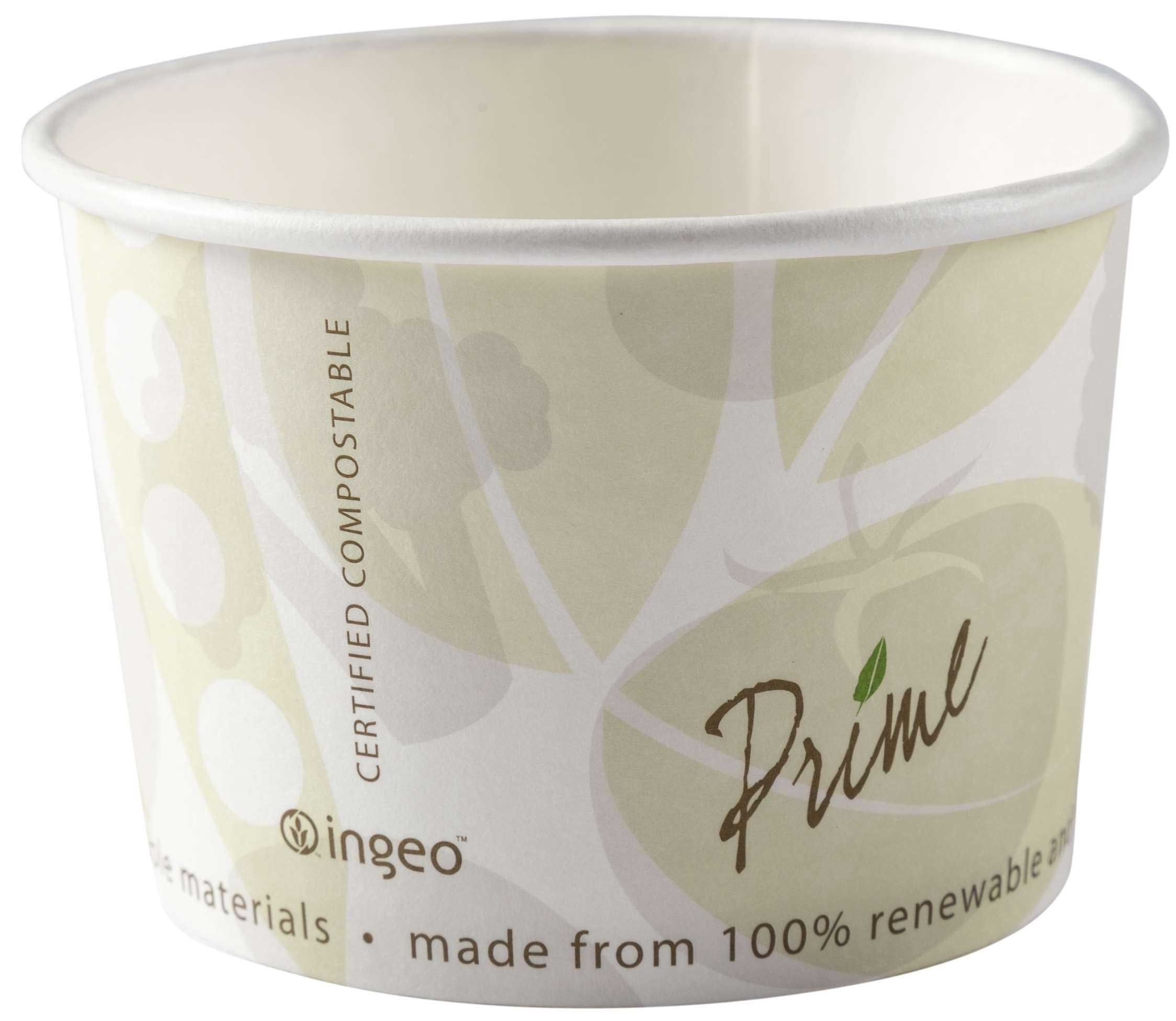 Primeware Compostable Food Container, 8 Ounce 1000 per case.