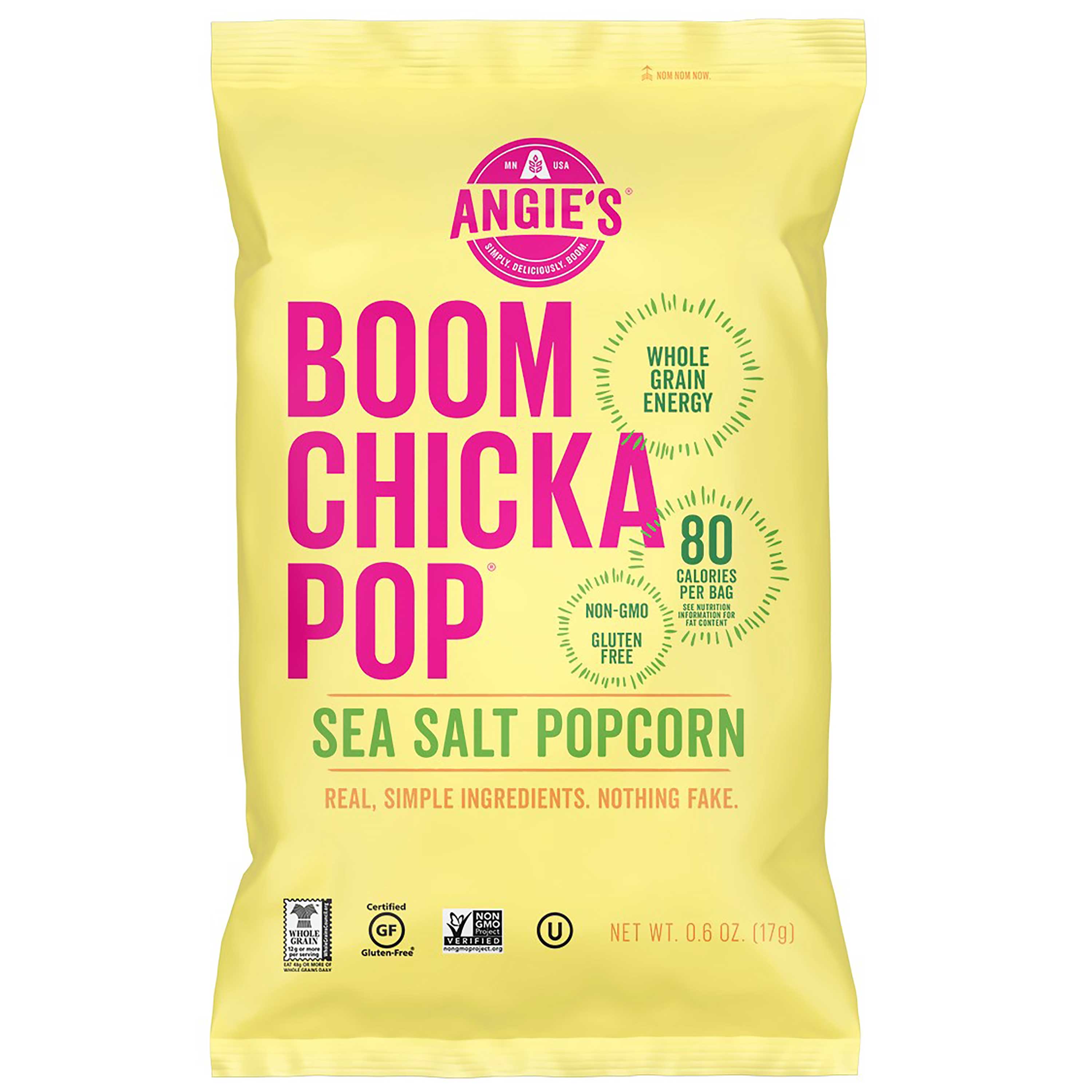 Angie's Boomchickapop Sea Salt Popcorn, 0.6 Ounce, 24 Per Pack