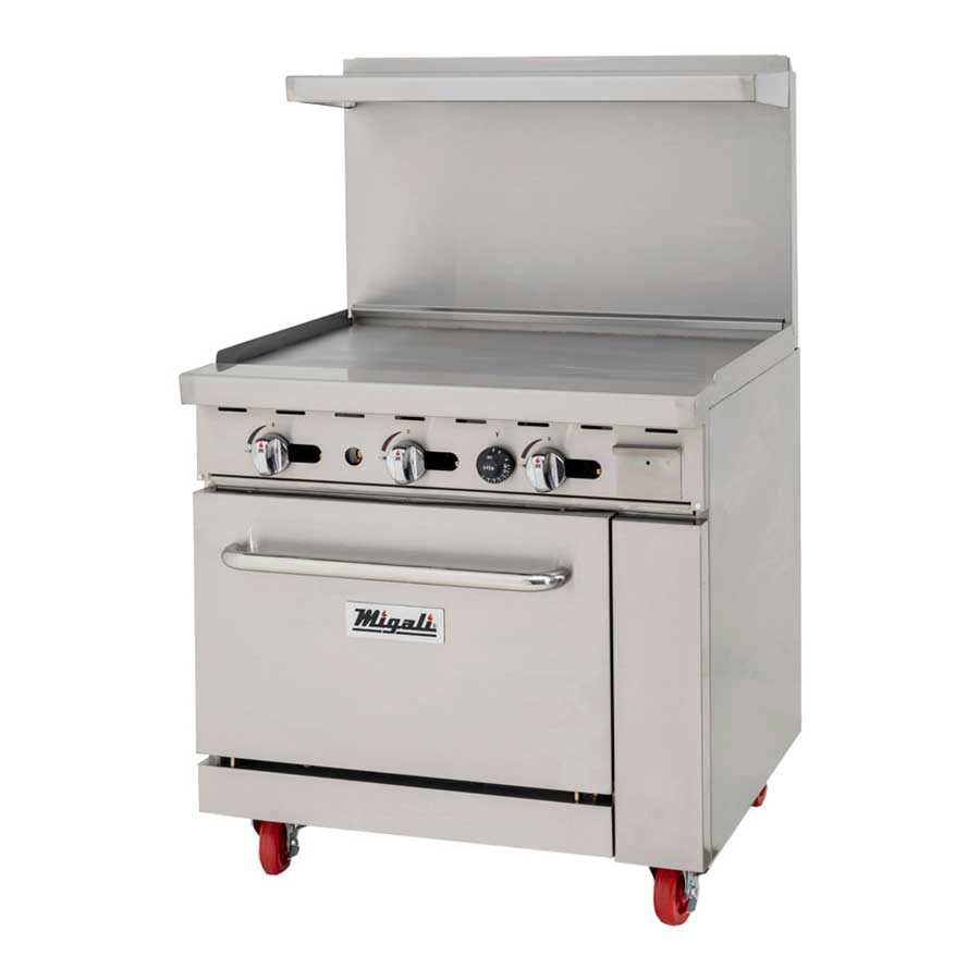 Migali Liquid Propane Oven with 36 inch Griddle, 36 inch Width x 31 inch Depth x 56.4 inch Height