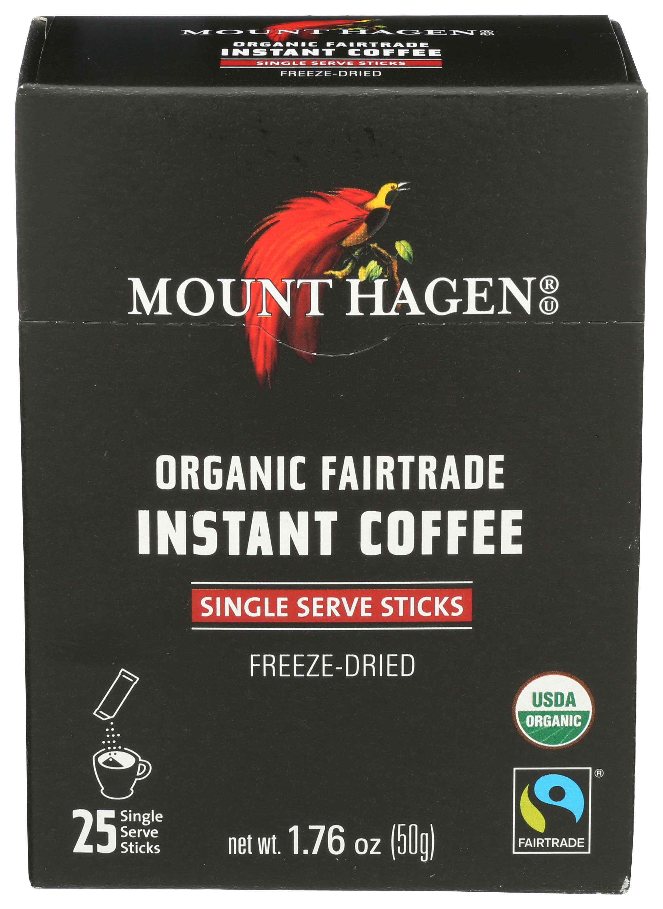 Mount Hagen Organic Regular Instant Coffee Sticks, 1.76 Ounce -- 8 Per Case