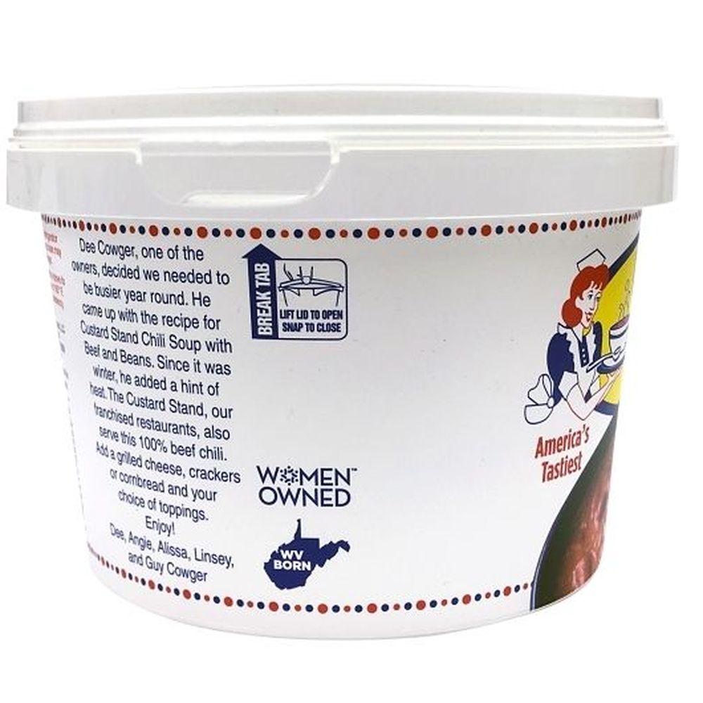 Custard Stand Chili Soup With Beef And Beans, 28 Ounce Tub -- 4 Per Case