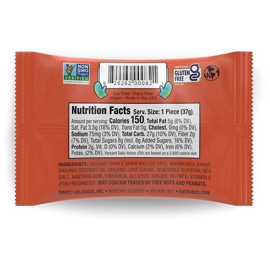 Bobo's Gingerbread Oat Bites, 0.41 Pound -- 6 Per Case