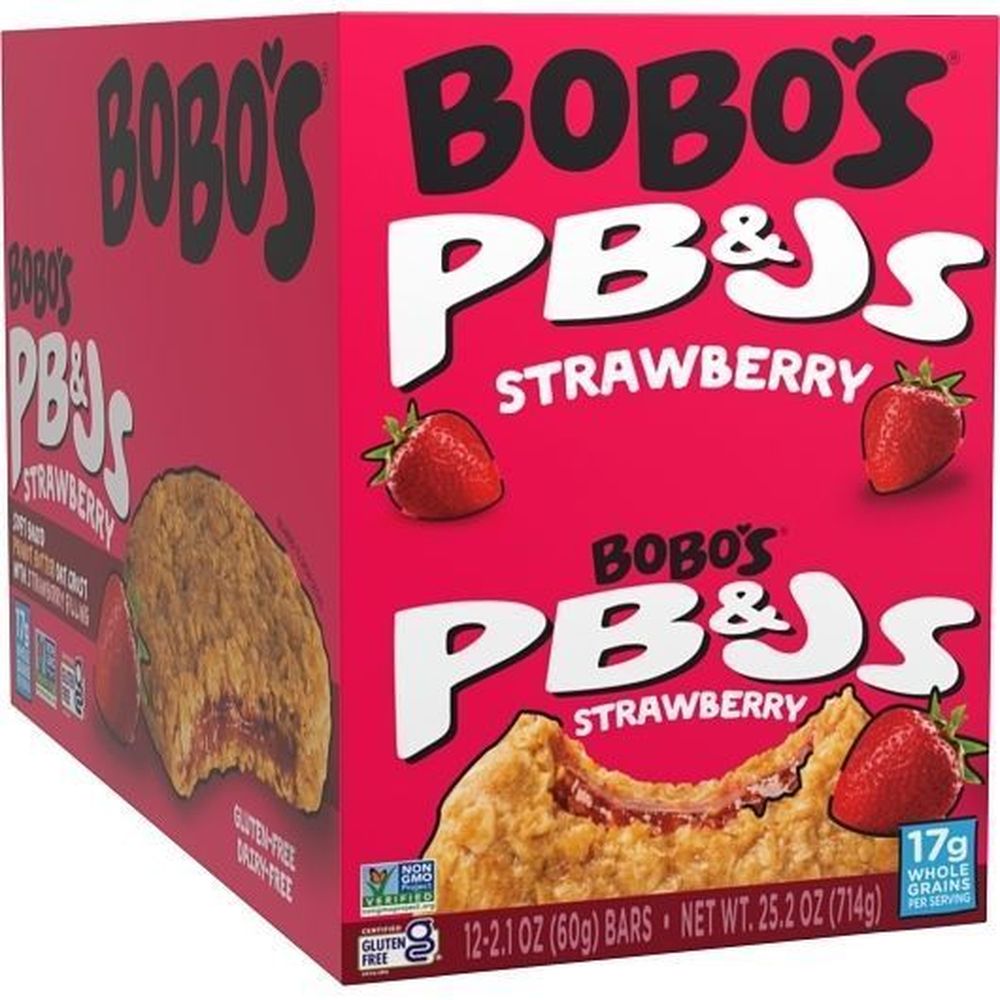 Bobos Strawberry Peanut Butter and Jelly Oat Bar, 2.1 Ounce