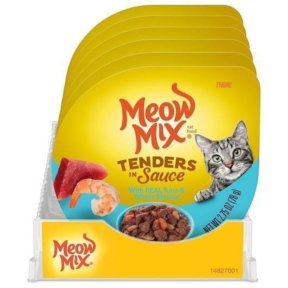Meow Mix Tenders In Sauce Tuna and Shrimp Wet Cat Food 2.75 Ounce 12 per
