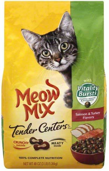 Meow Mix Tender Centers Salmon and Turkey with Vitality Bursts Cat