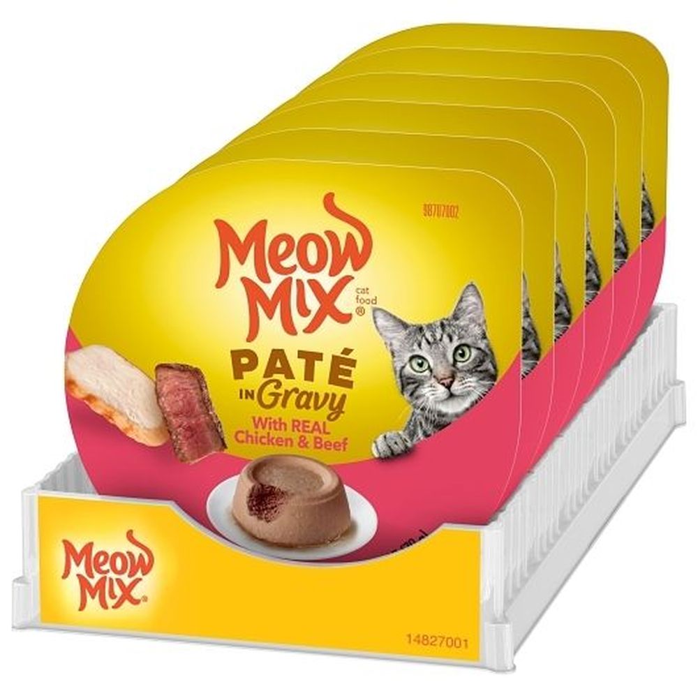 Meow Mix Pate In Gravy With Chicken And Beef Wet Cat Food, 2.75 Ounce -- 12 Per Case