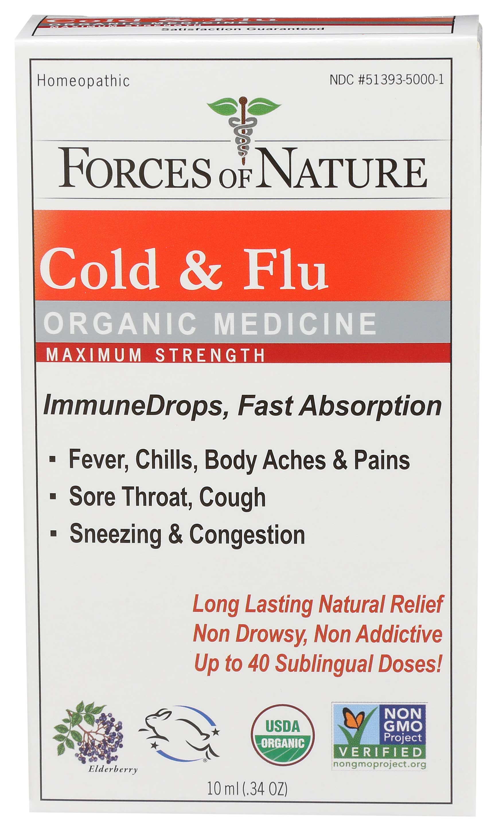 Force Of Nature Gota Inmunológica Orgánica De Máxima Potencia Para Resfriado Y Gripe, 10 Ml