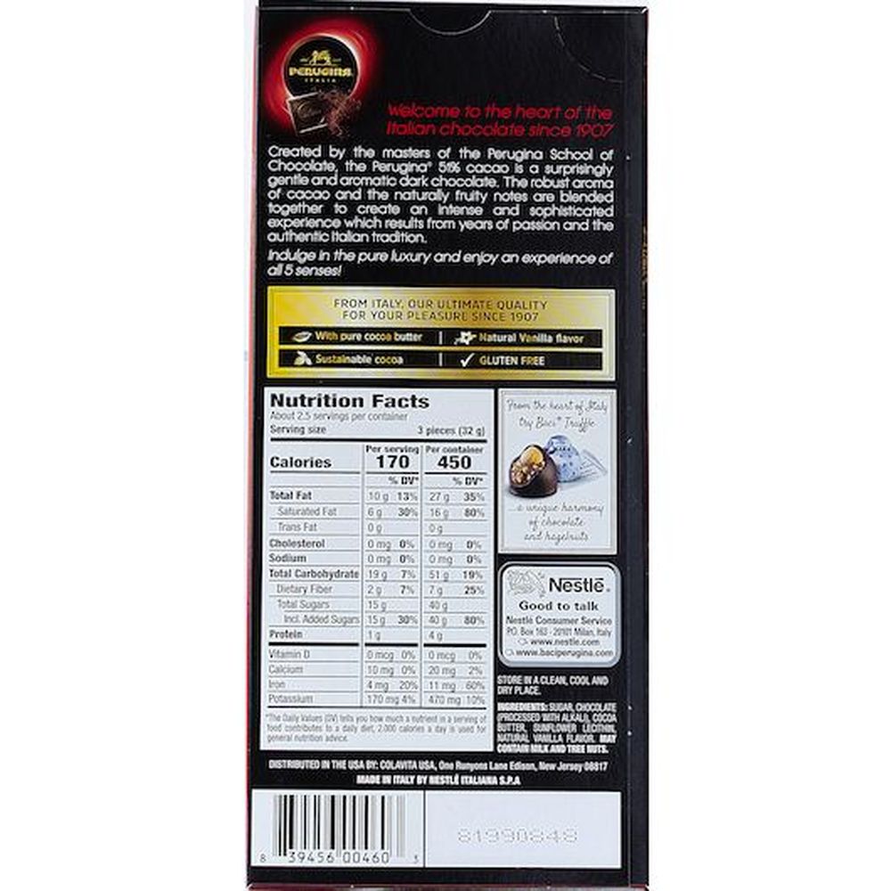 Perugina 51 Percent Cacao Dark Chocolate Bar, 3 Ounce -- 12 Per Case